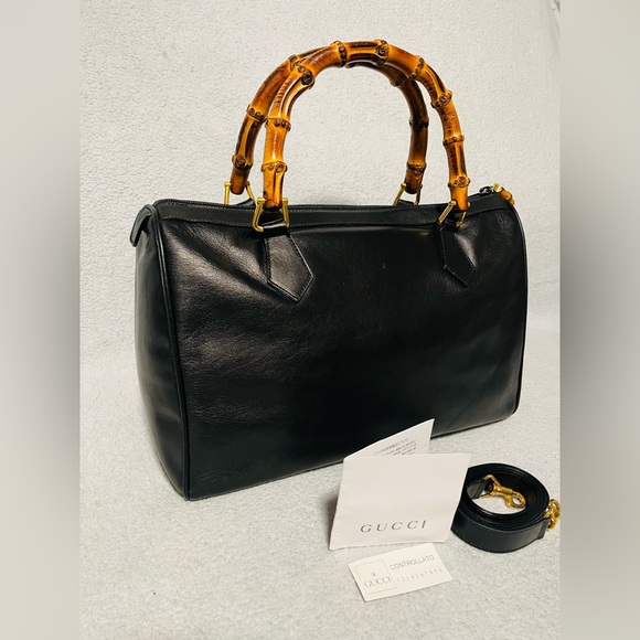 Gucci Bamboo Leather Mini Boston Bag - Picture 2 of 14